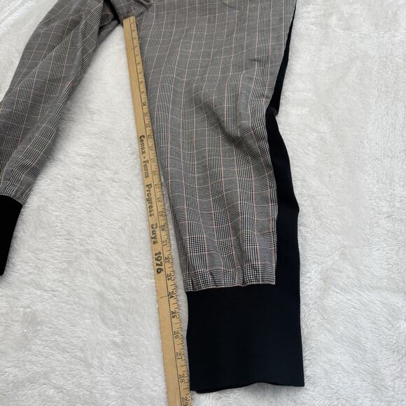 3.1 Phillip Lim Houndstooth Plaid Jogger Pants 10 Gray Black Stretch Wool Blend - Picture 4 of 16